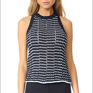 rag & bone navy striped chunky knit tank top